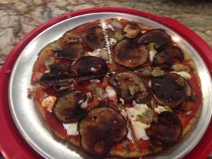 Eggplant, Artichoke, Goat Cheese Pizza